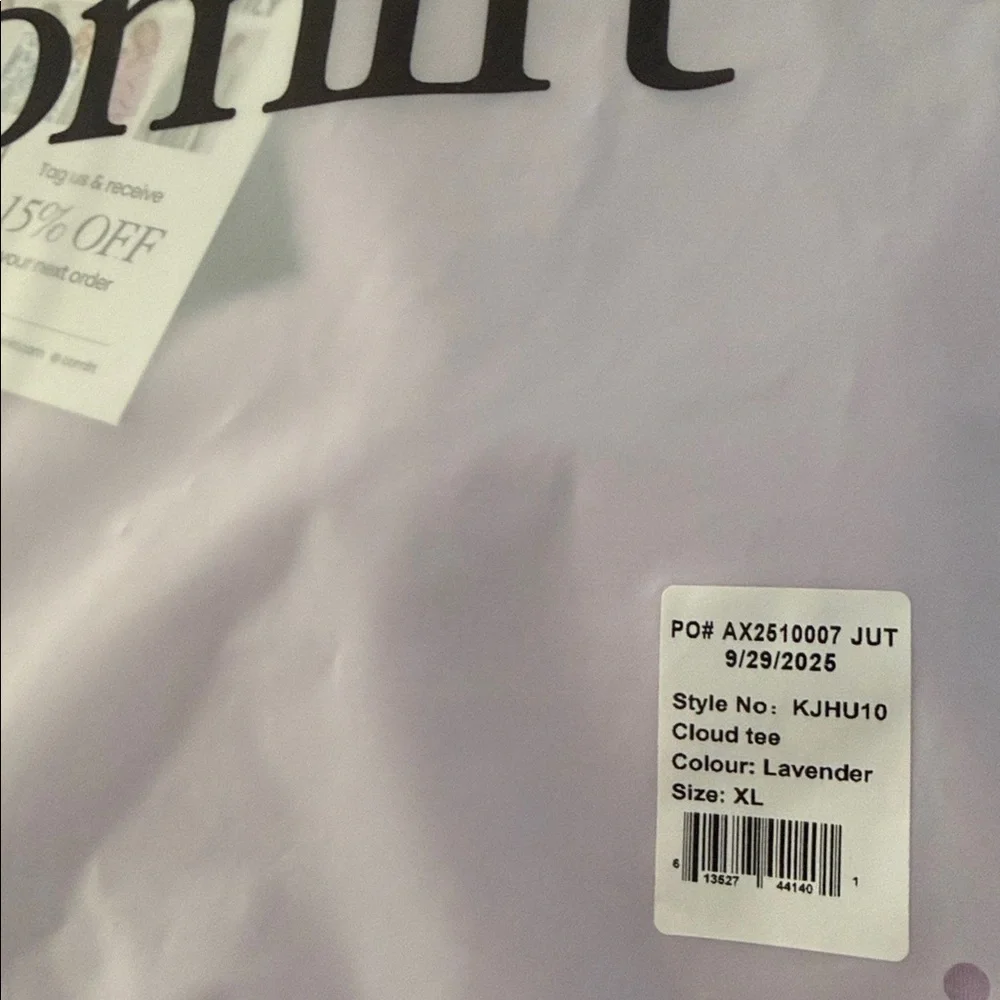 Comfrt Cloud Tee Lavender NWT XL - Picture 4 of 4